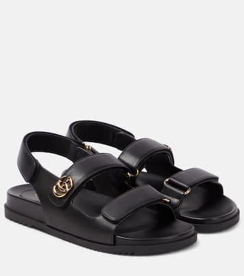 gucci moritz gg leather sandals|Gucci gg platform sandals.